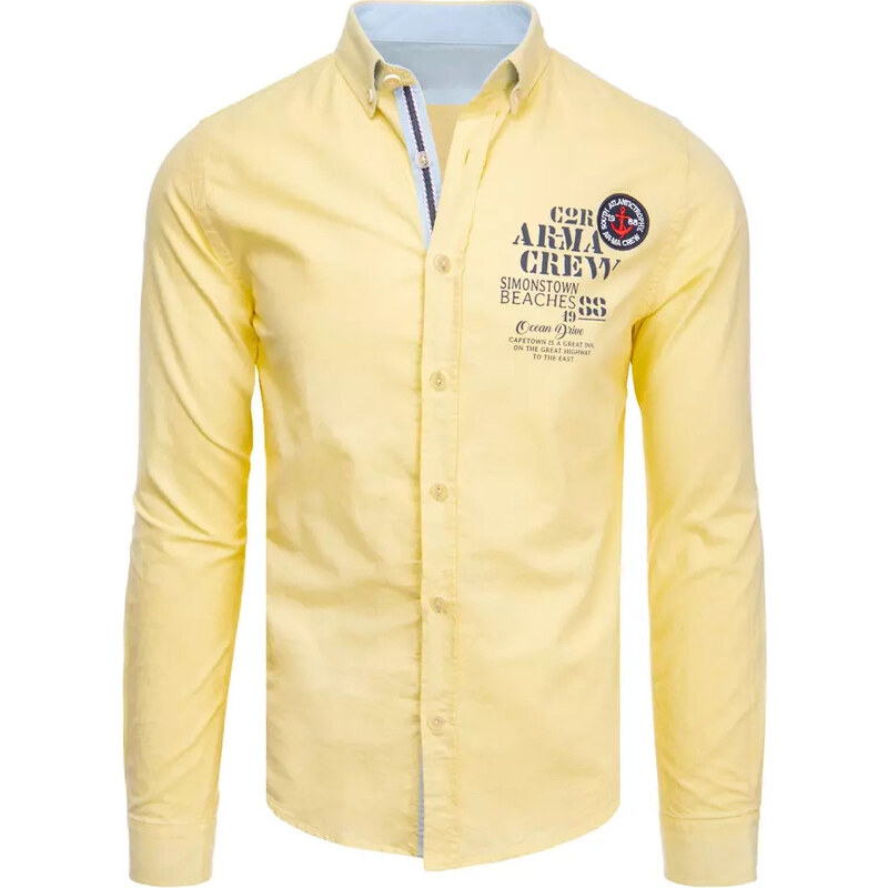 BASIC Žltá košeľa s potlačou DX2246 36539148