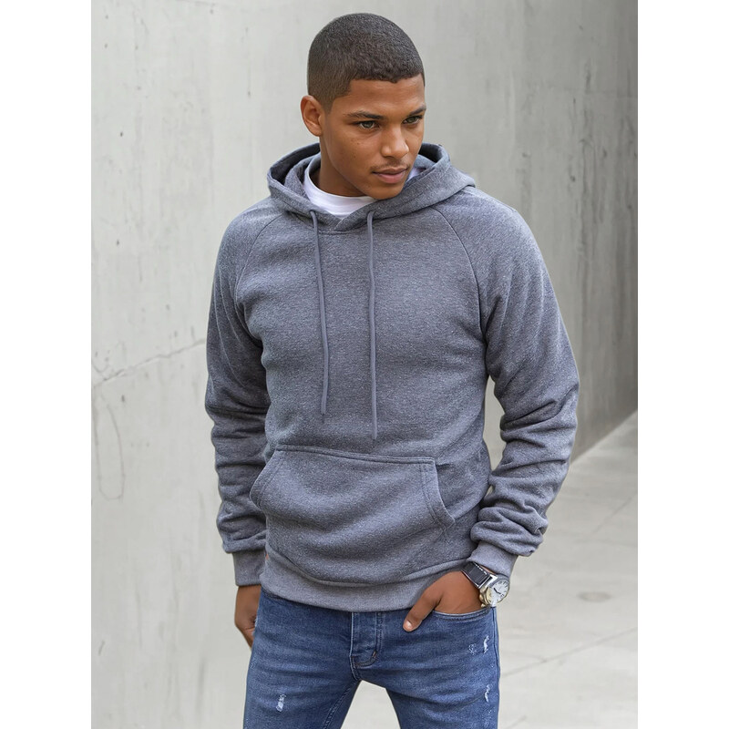 Sivá basic mikina s kapucňou BX5479 36840659