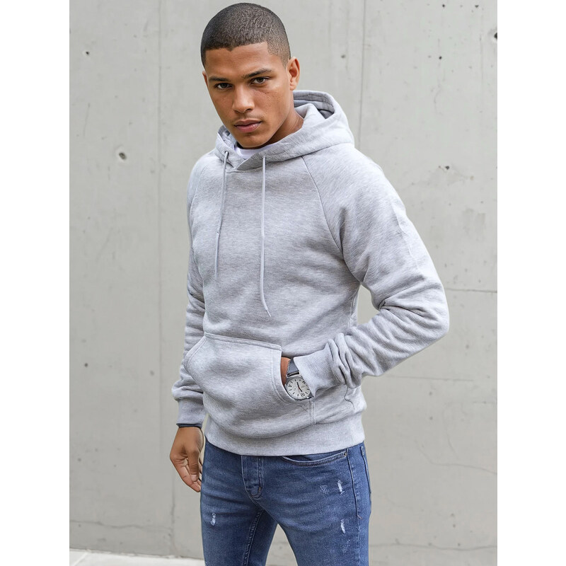 Svetlosivá basic mikina s kapucňou BX5481 36840661
