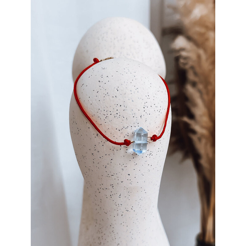 BASIC Červený náramok CRISTAL s modrým kamienkom LY0059 42769694