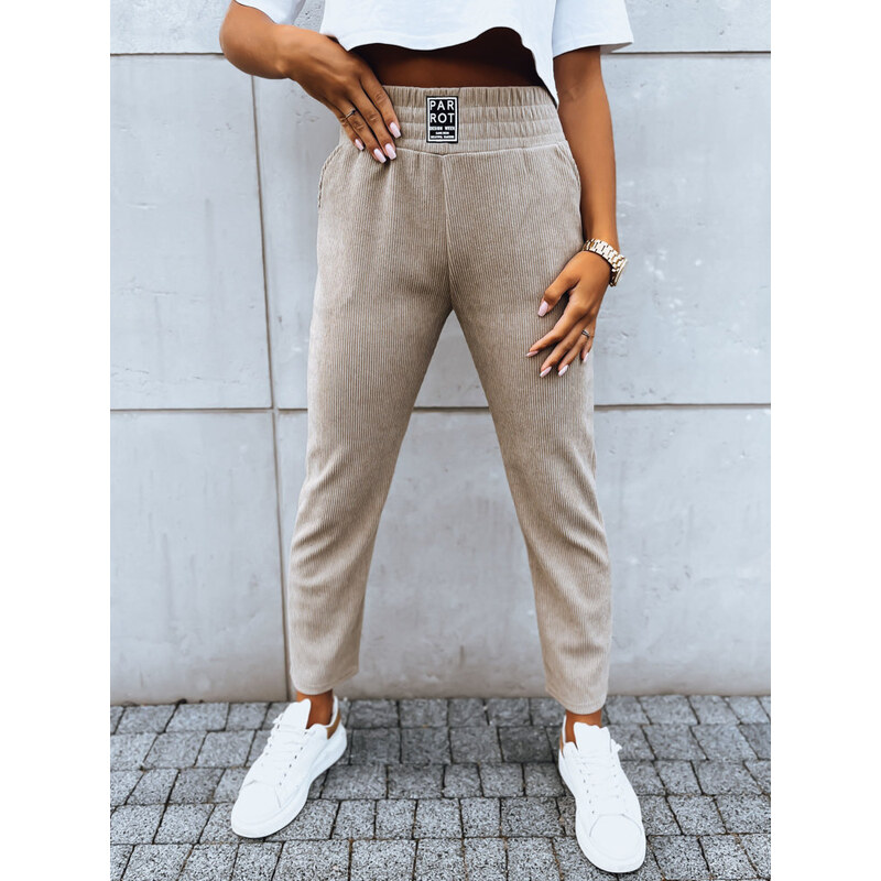 BASIC Béžové menčestrové tepláky MOONLIGHT UY1644 45556001