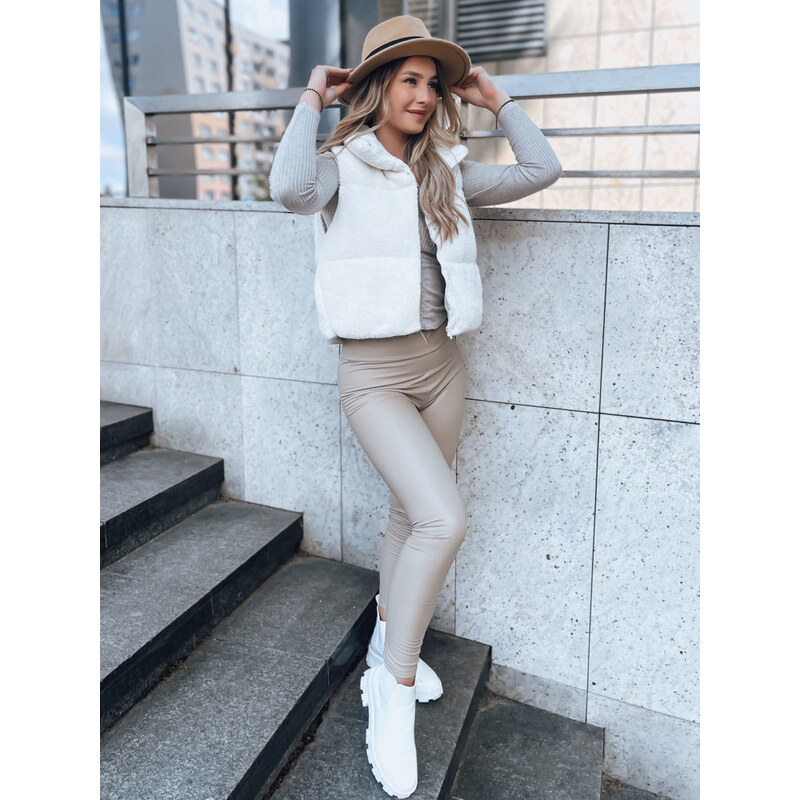 BASIC Biela kožúšková vesta BEEWARM TY3801 46021614