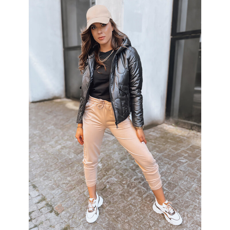 BASIC Čierna prešívaná crop bunda LILYWOOL TY3713 47338175