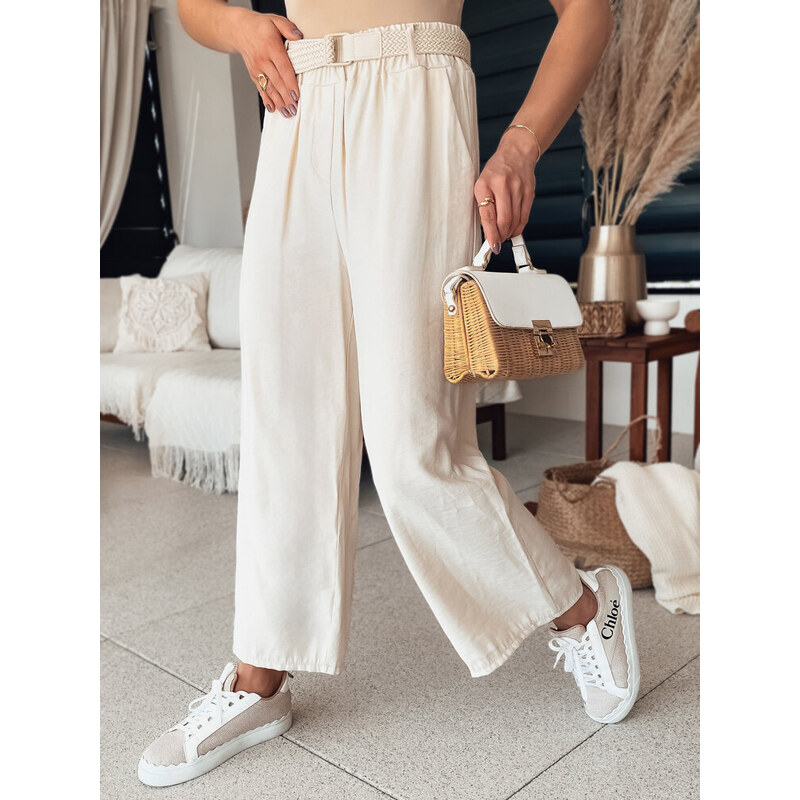 BASIC Smotanové široké vzdušné nohavice CHIMAS UY2109 52672410