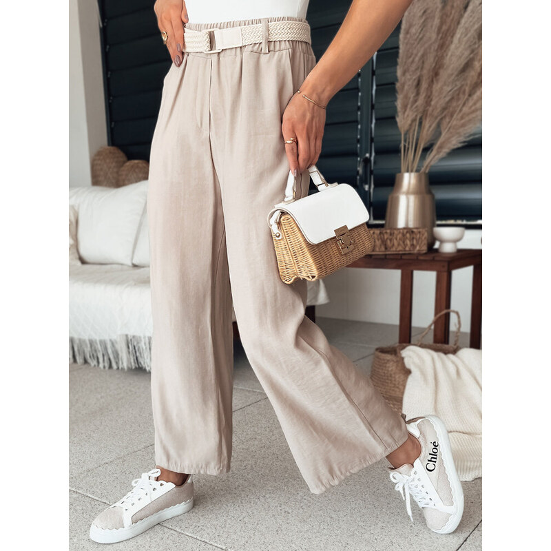 BASIC Svetlobéžové široké vzdušné nohavice CHIMAS UY2107 52672408