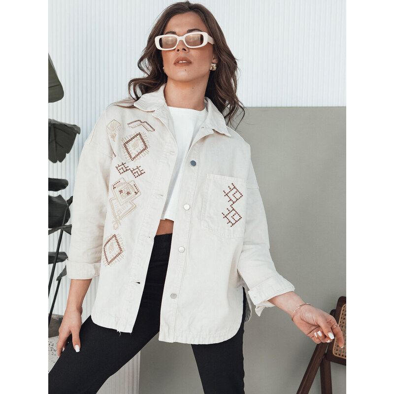 BASIC Smetanová vyšívaná košilová bunda FILOMENAS TY4313 52672438