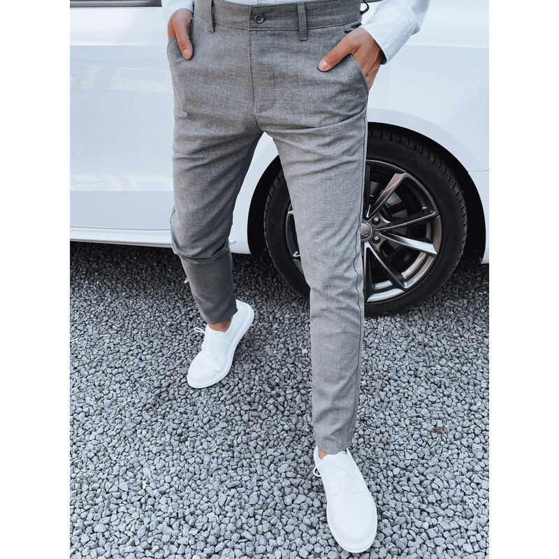 BASIC Sivé pánske spoločenské nohavice UX4394 54210743