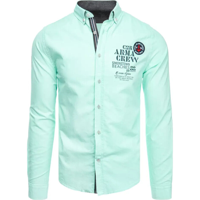 BASIC Mintová košeľa s potlačou DX2247 61704826
