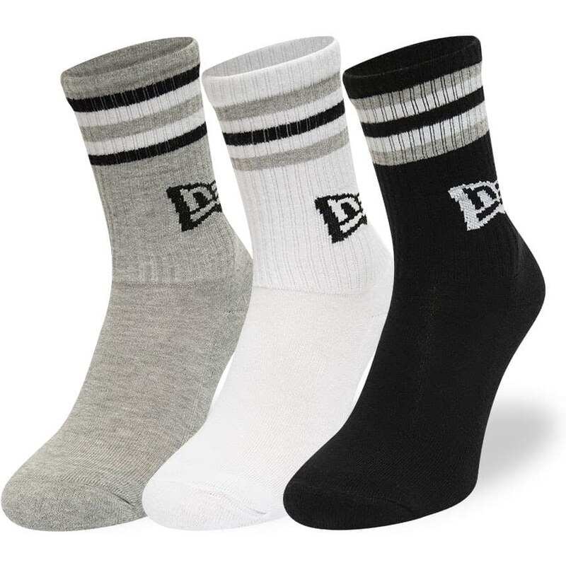 Ponožky New Era Retro Stripe Crew 3-Pack Black/ White/ Gray Universal 62364784
