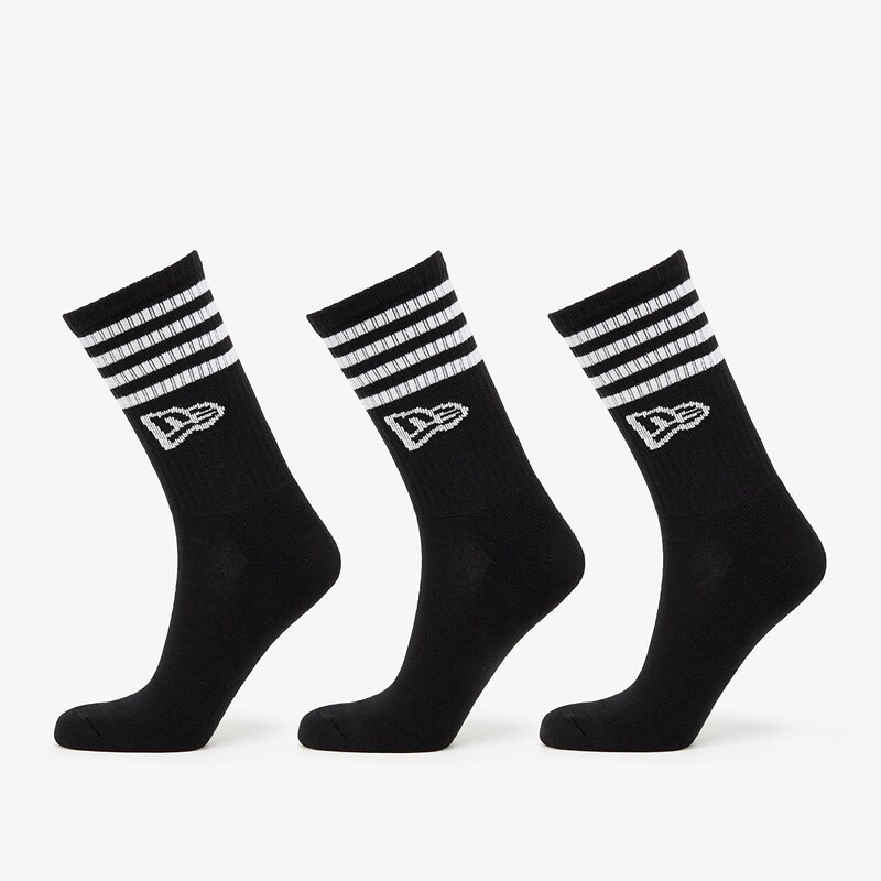 Ponožky New Era Stripe Crew 3-Pack Black 35-38 62364783