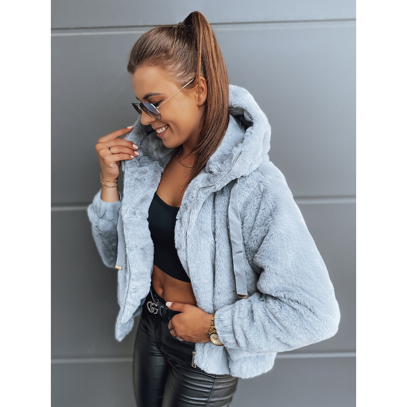 BASIC Šedá chlpatá mikina FRESCO TY2972 35154879