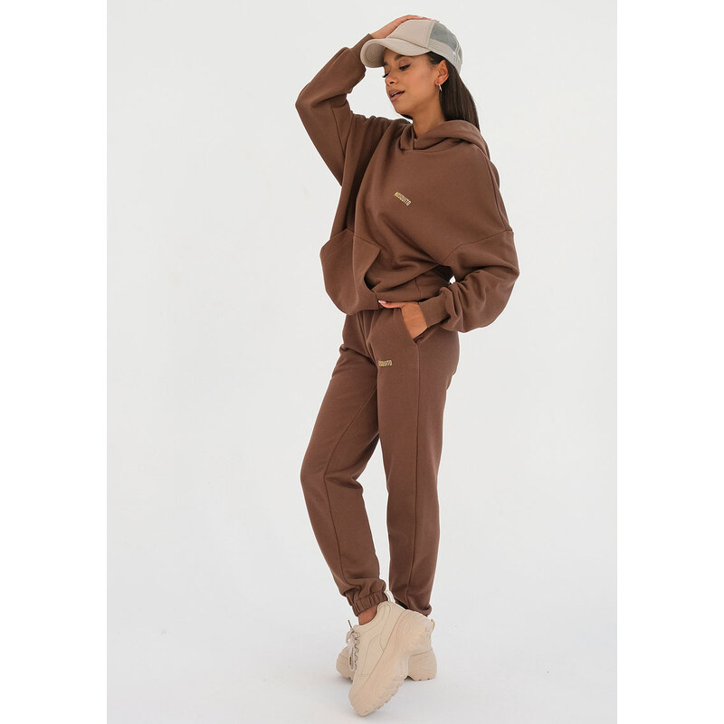 Mosquito Dámske tepláky Pure Choco Brown hnedé, Farba hnedá