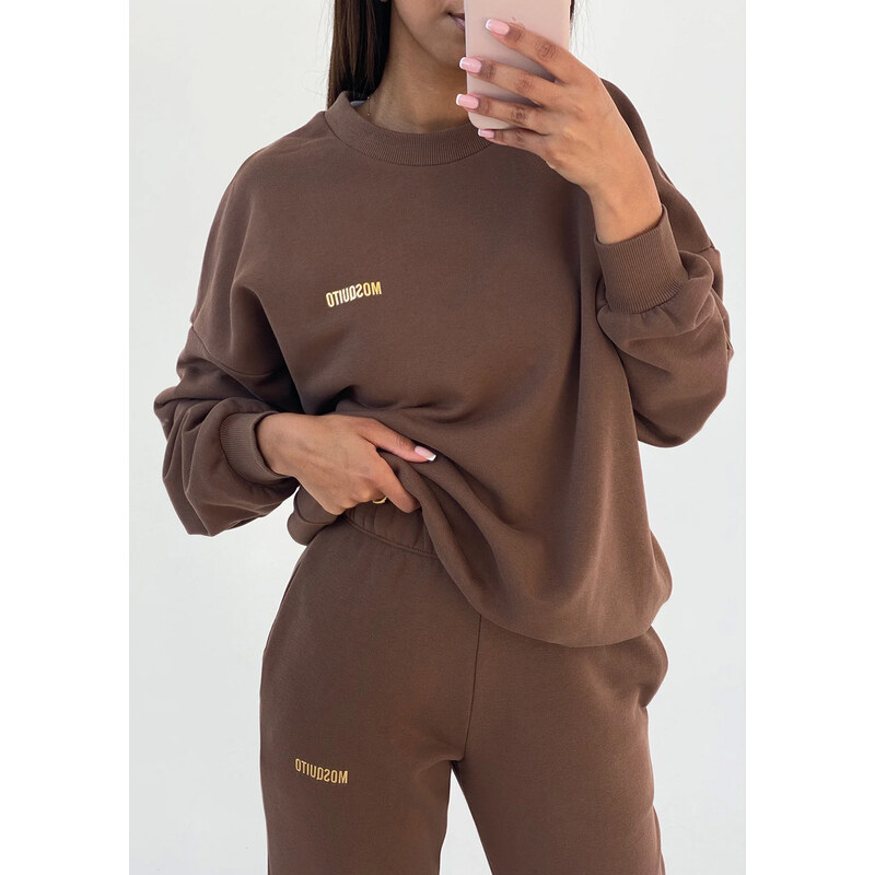 Mosquito Dámska tepláková mikina Pure Choco Brown hnedá, Farba hnedá 62363858