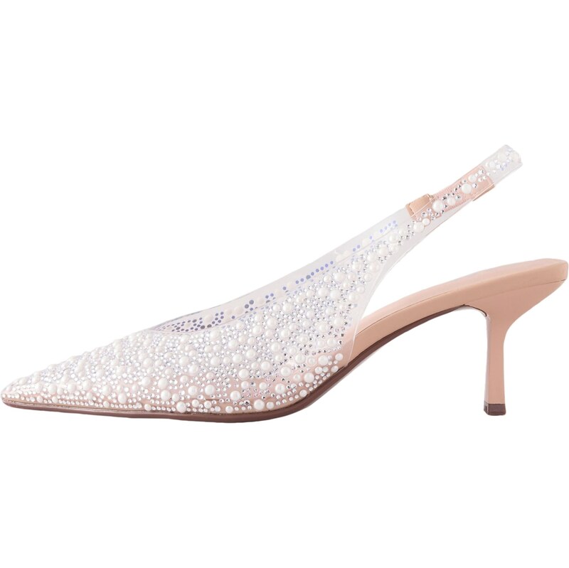 Next Lodičky s otvorenou pätou priehľadná / biela 62368620