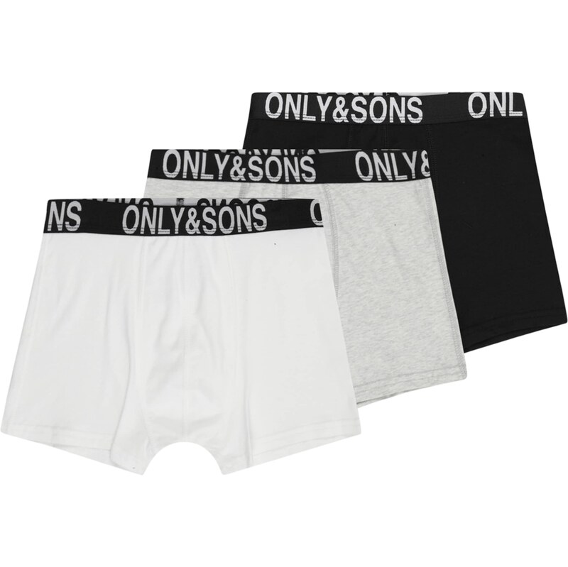 Only & Sons Junior Nohavičky OSJFITZ sivá / čierna / biela 62369408