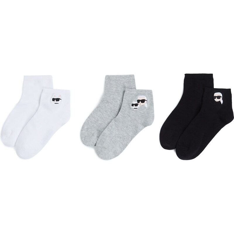 Karl Lagerfeld Ponožky béžová / sivá melírovaná / čierna / biela 62961364