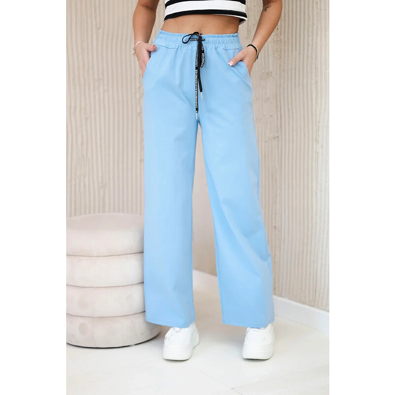 K-Fashion Nohavice Punto so širokými nohavicami modrej farby 62368628