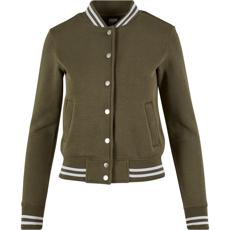 Urban Classics Tepláková bunda olivová / biela 62706457
