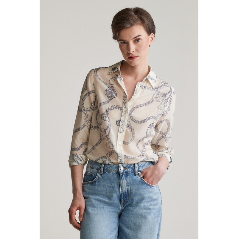 KOŠEĽA GANT REG SAILING PRINT COT SILK SHIRT CREAM 62371608