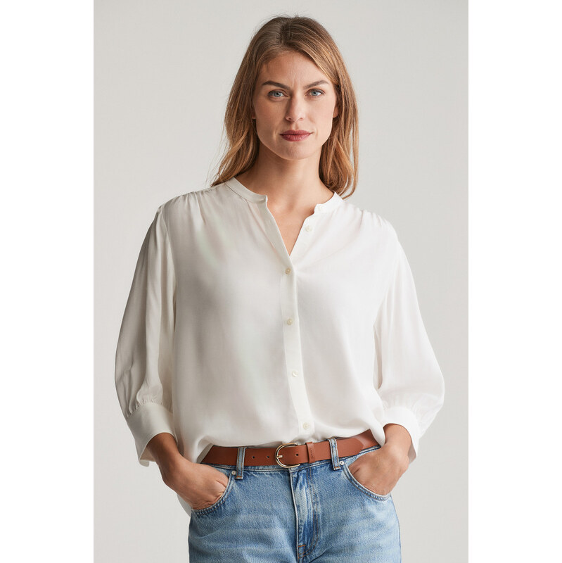 BLÚZKA GANT REG SS BLOUSE EGGSHELL 62371611