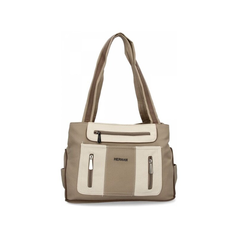 Dámská kabelka shopper bag Hernan tmavo béžová 3892-1 62379919