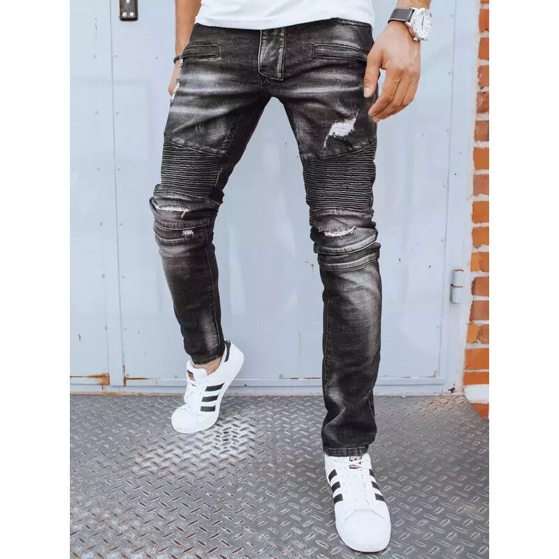 BASIC Čierne džínsy s početným prešívaním UX3815 35089442