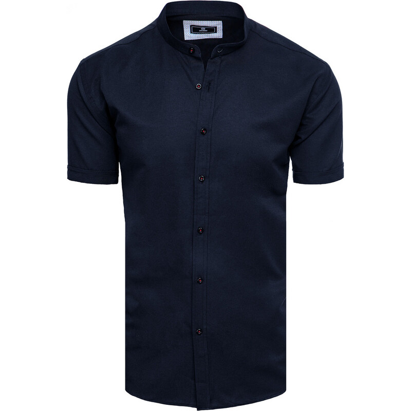 BASIC Tmavomodrá košeľa s krátkym rukávom KX0996 43298114