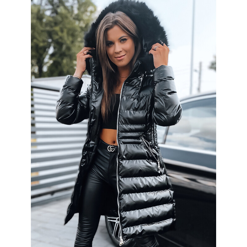 BASIC Čierna lesklá prešívaná bunda PHILA TY2947 34989229