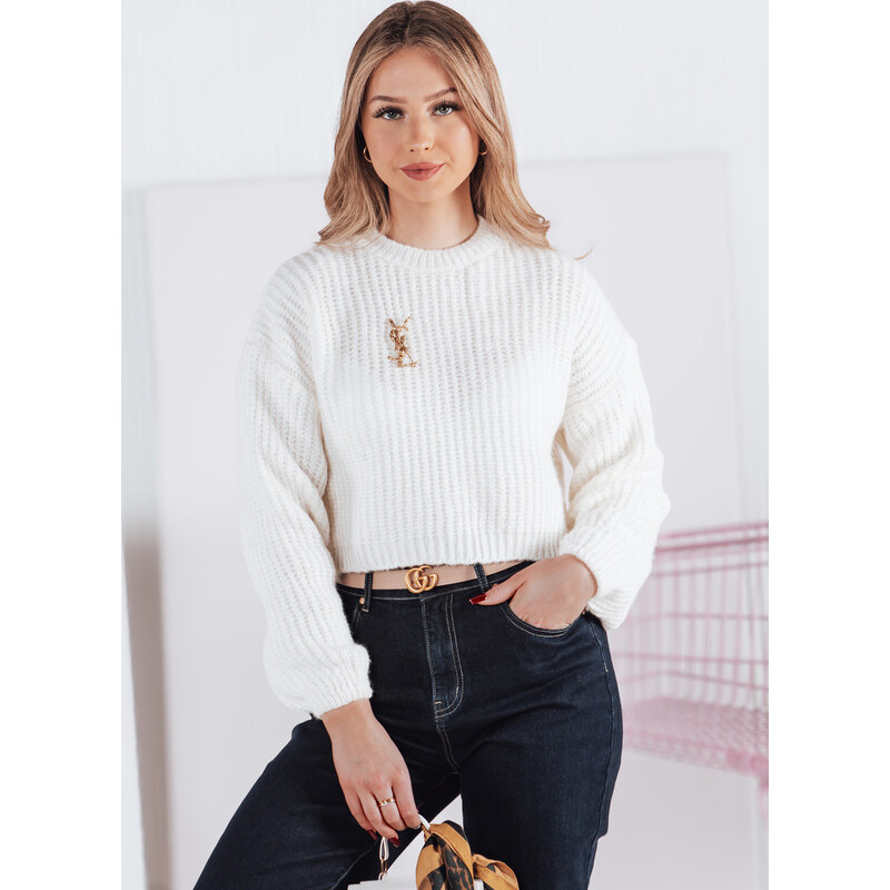 BASIC Smotanový dámsky sveter BILLIS MY2284 48764883