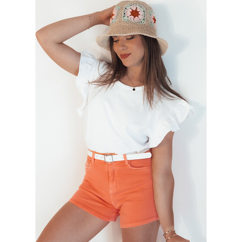 BASIC Oranžové džínsové kraťase GLAMWEAR SY0358 52673262