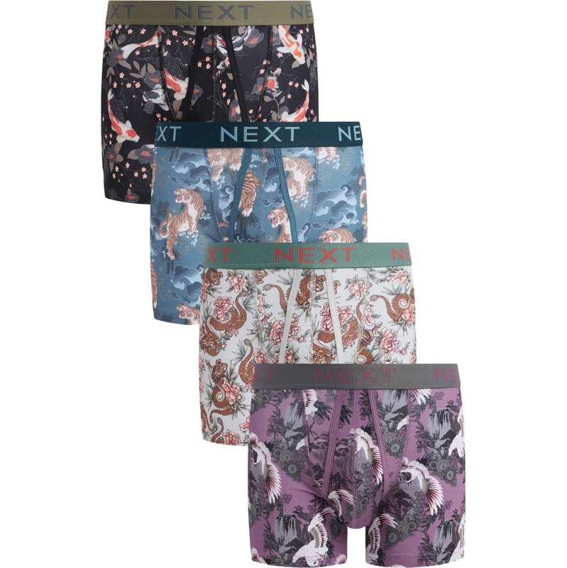 Next Boxerky opálová / mätová / černicová / čierna 62385716