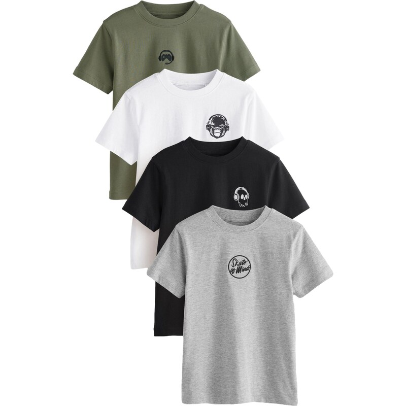 Next Tričko sivá / kaki / čierna / biela 62385735