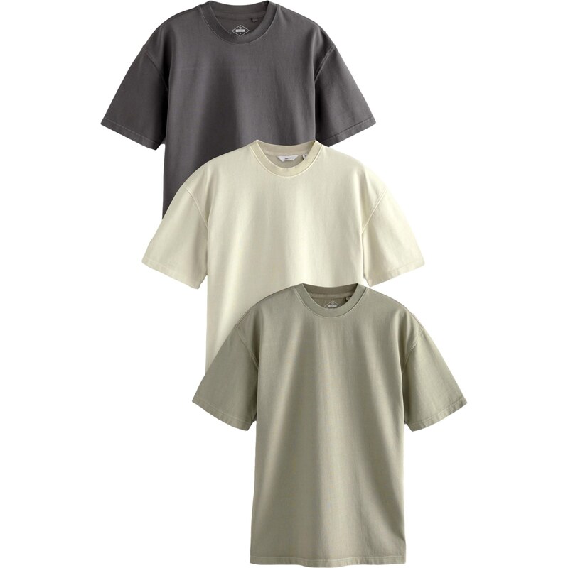 Next Tričko nebielená / tmavosivá / pastelovo zelená 62385847