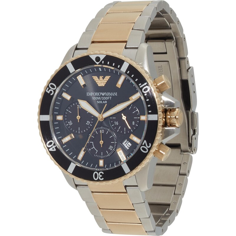 Emporio Armani Analógové hodinky zlatá / čierna / strieborná / biela 62847496
