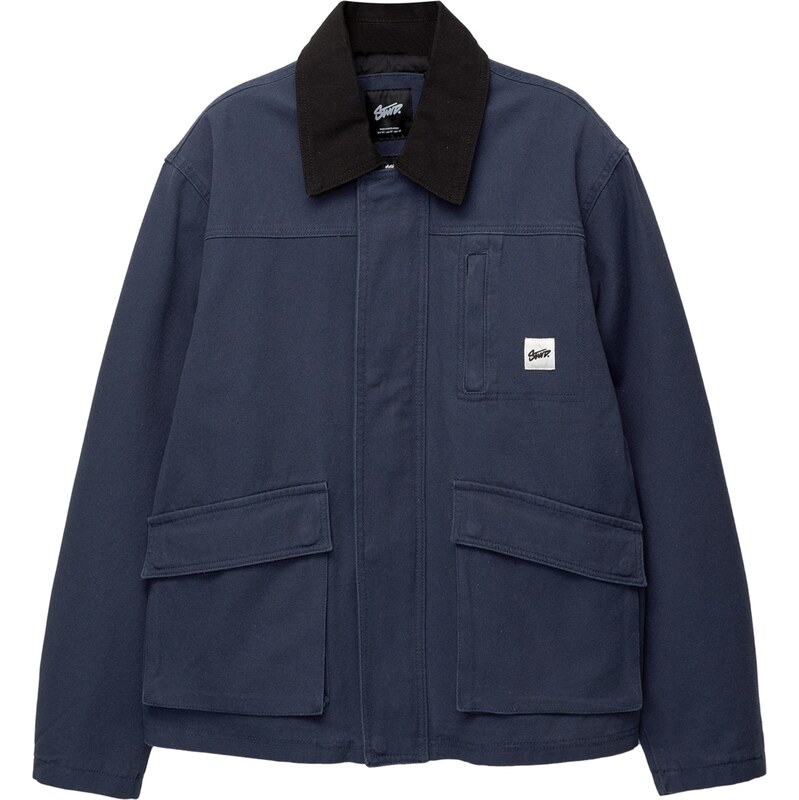 Pull&Bear Prechodná bunda CAZADORA námornícka modrá / čierna 63159763