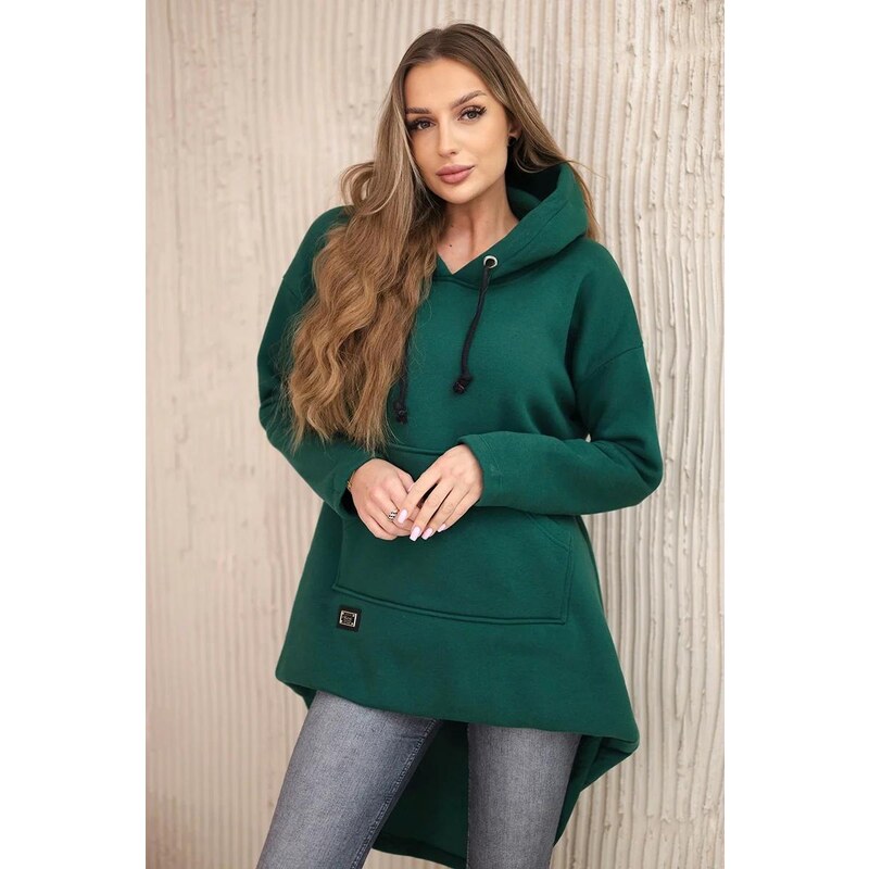 MladaModa Hrejivá mikina s predlženou zadnou časťou a nápismi na 36429293