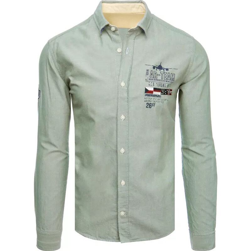 BASIC Mintová košeľa s potlačou DX2291 36539198