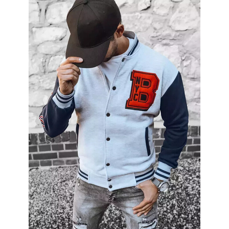 BASIC Sivá bomber mikina BX5441 36539209