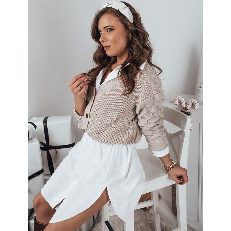 BASIC Svetlobéžový pletený sveter SINSA MY1631 37266348