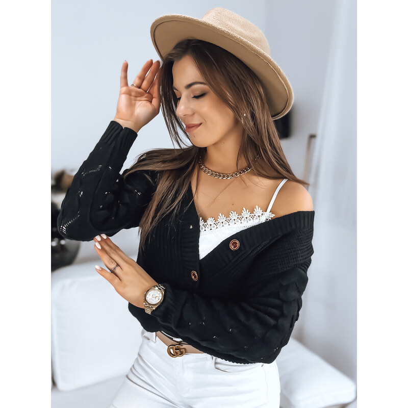 BASIC Čierny pletený sveter SINSA MY1632 37266349