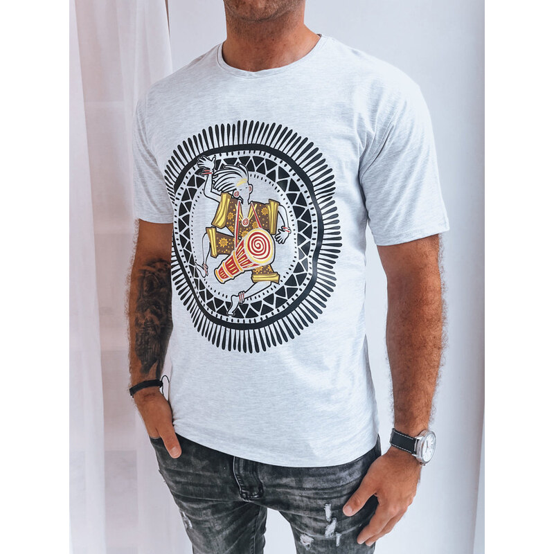 BASIC Svetlosivé pánske tričko s potlačou RX5300 43298132