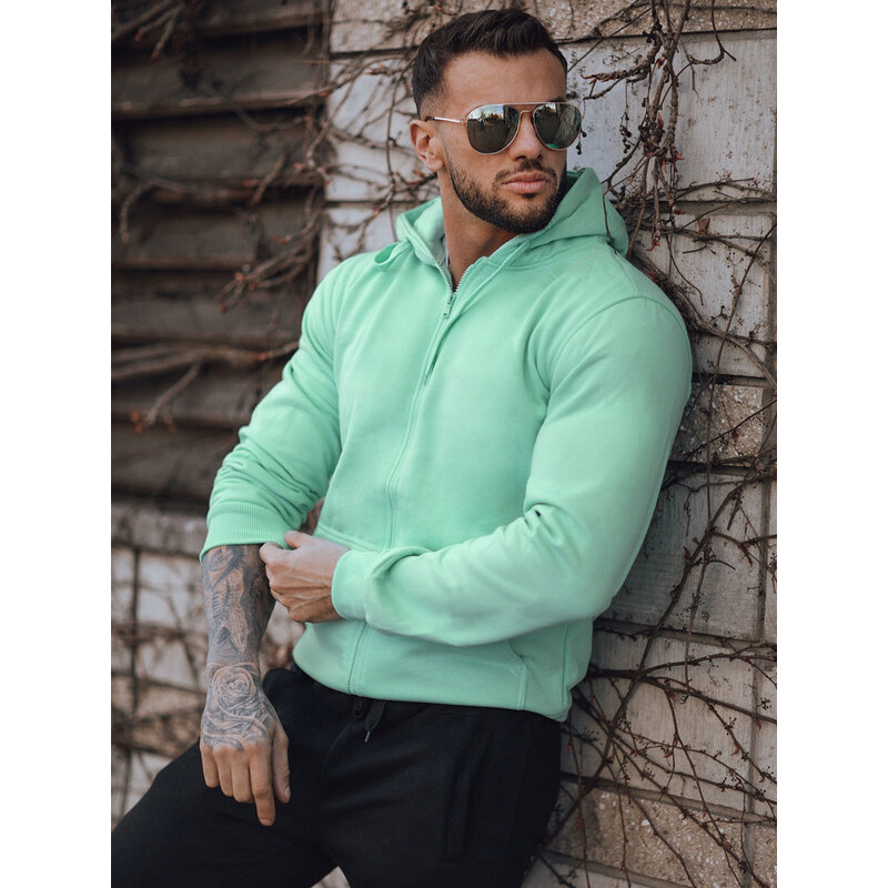 BASIC Mintová pánska mikina na zips BX5231z 43230681