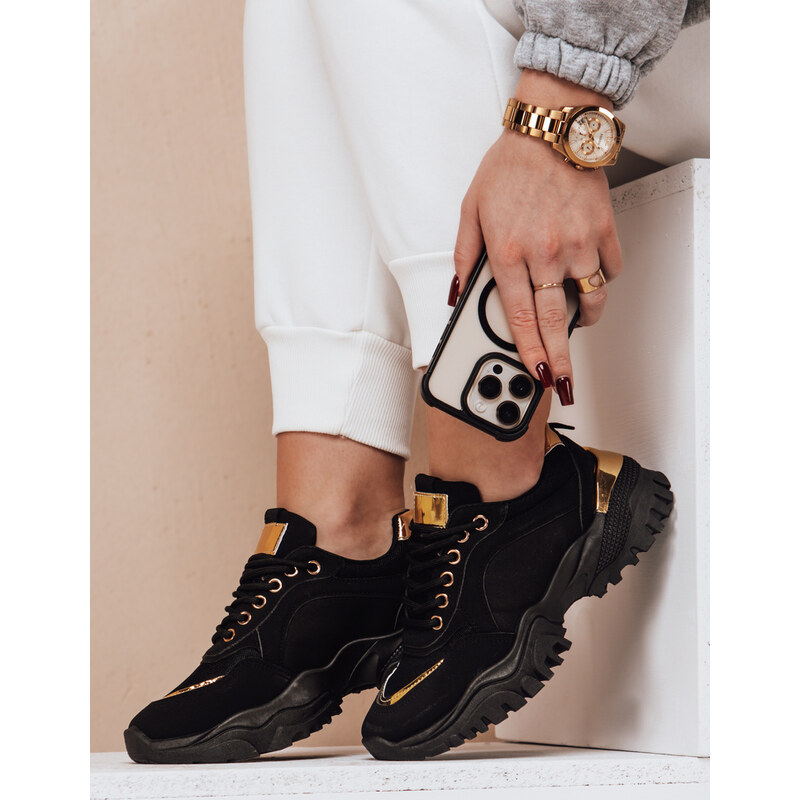 BASIC Čierne sneakersy na platforme LIZZE ZY0456 49206210