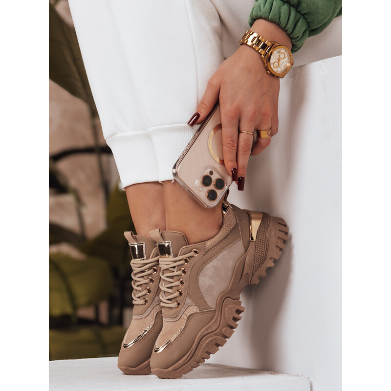 BASIC Hnedé sneakersy na platforme LIZZE ZY0455 49206211