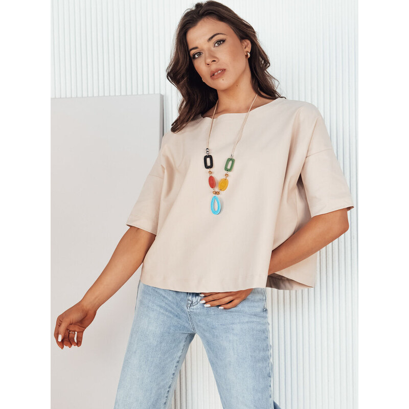 BASIC Svetlobéžové oversize tričko BULS RY2505 50296890