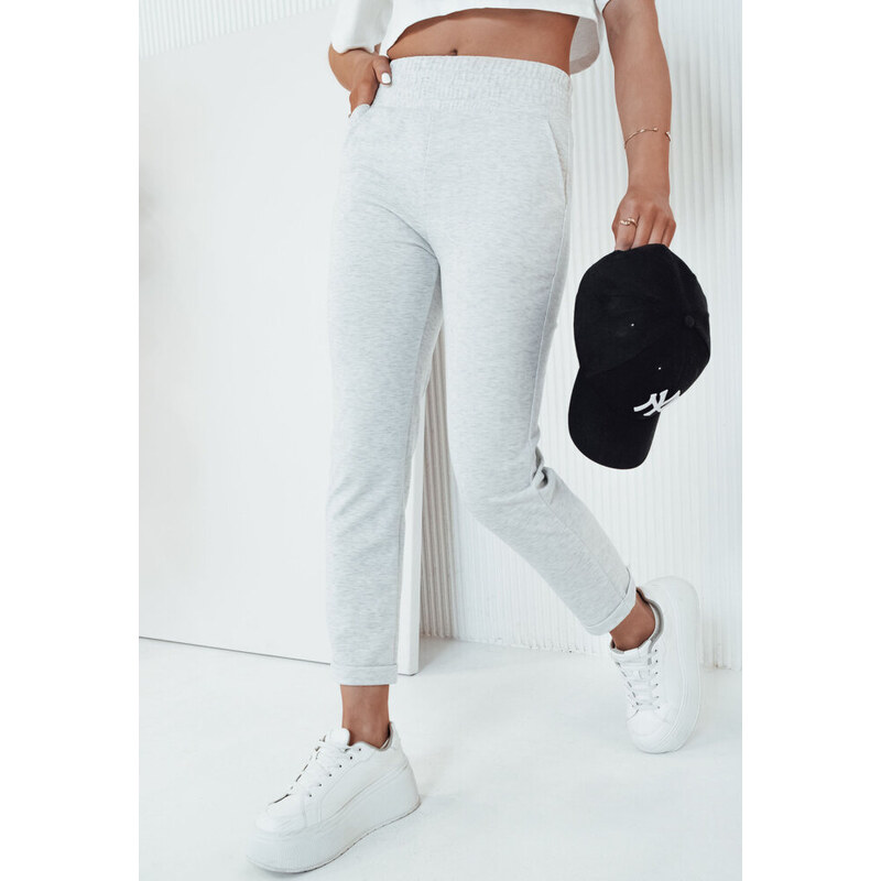 BASIC Svetlosivé nohavice s vysokým pásom HILES UY2065 52671270