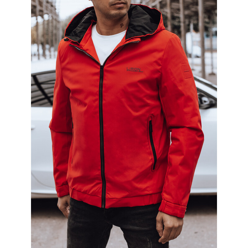 BASIC Červená pánska prechodná bunda s kapucňou TX4886 58359638