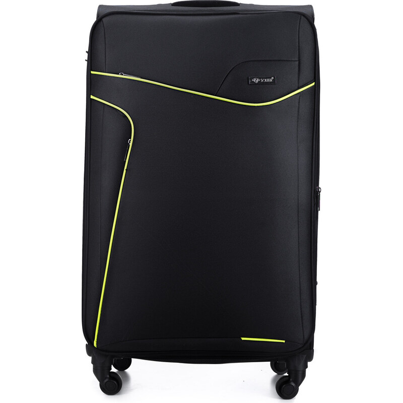 BASIC Solier Čierny cestovný kufor veľ. L ( STL1651 BLACK/GREEN 26 (L) 43965618