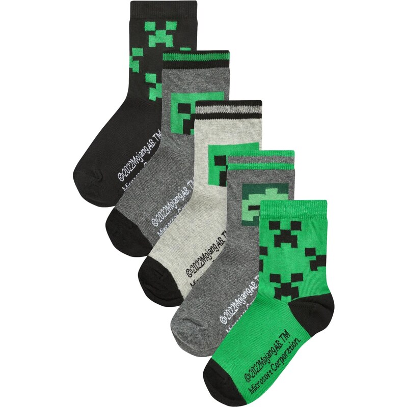 Next Ponožky sivá melírovaná / zelená / čierna / biela 62396096