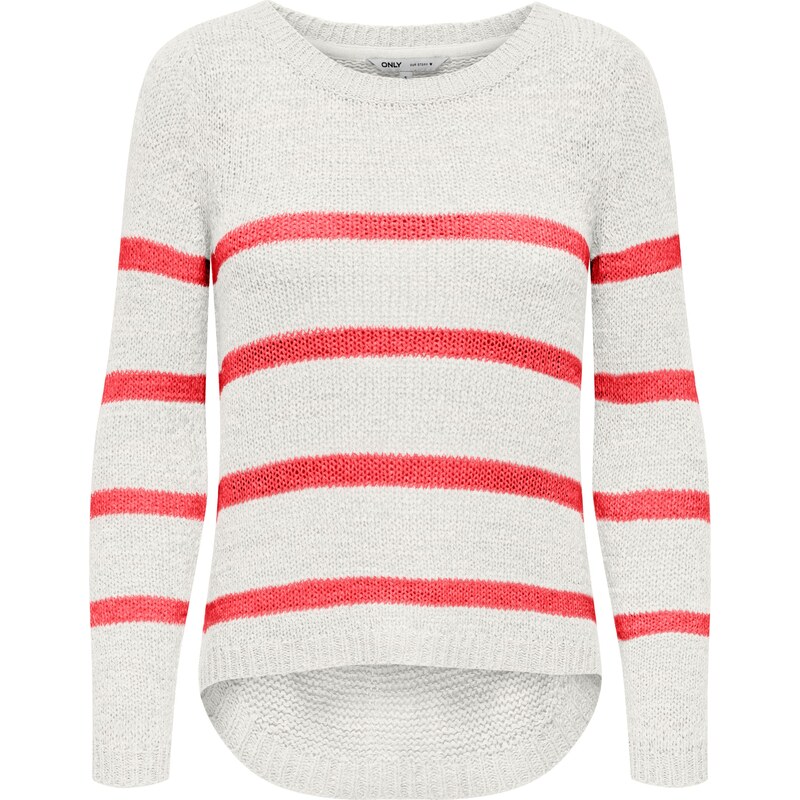 ONLY Sveter ONLGeena koralová / biela 63594780